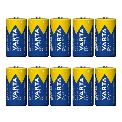 10 R-14 LR14 1.5V alkaline batteries by Varta Industrial Pro