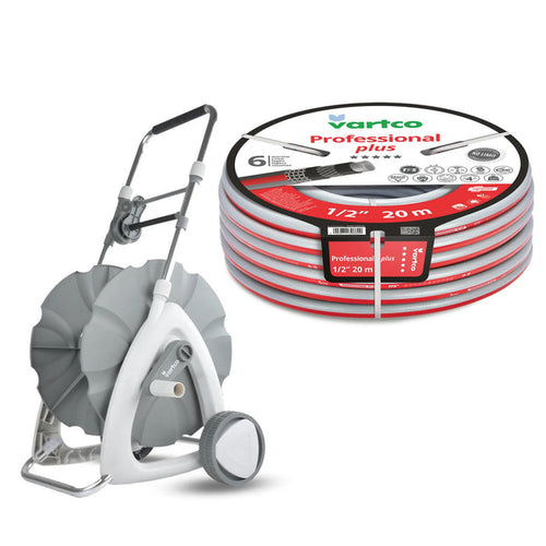 1/2" 45m Garden Hose Cart + Vartco Professional Plus 1/2" 20m Garden Hose by Agaplast