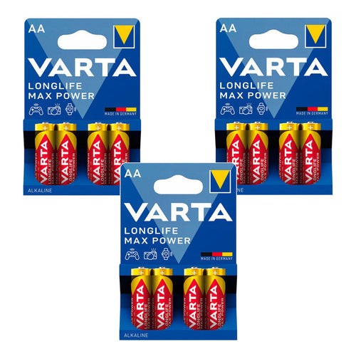 12 R-06 AA 1.5V alkaline batteries (R-06 Longlife Max Power by Varta)