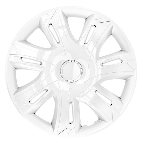 15" Hubcaps Wheel Covers Trims Set 4 PCS Weather Resistant Universal ABS White