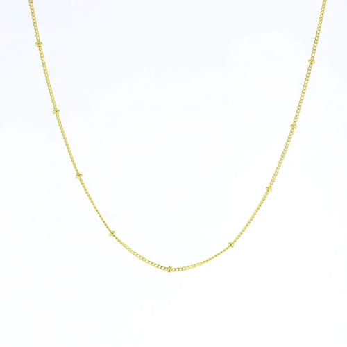 16" Gold Beaded Curb Chain