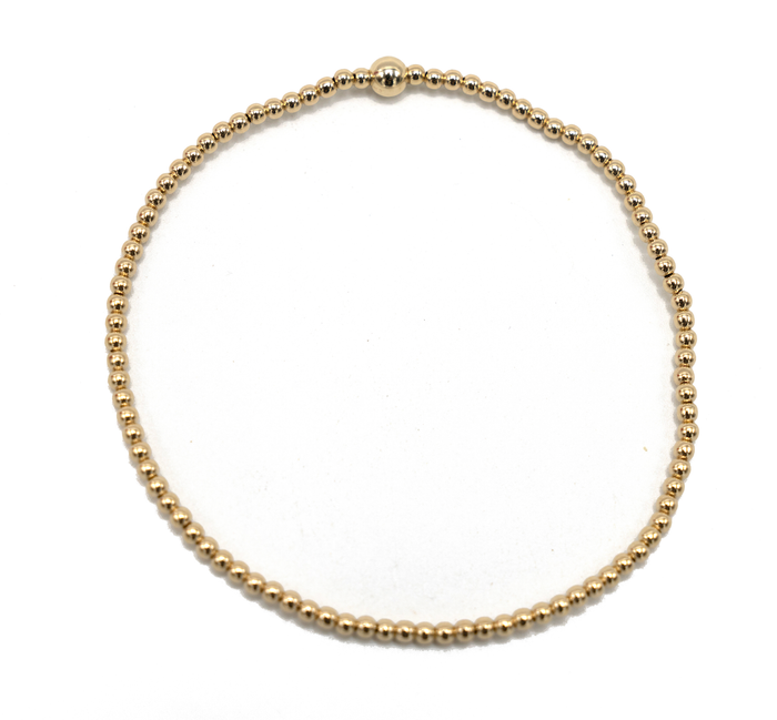 2mm Gold Filled Waterproof Karma bracelet - 7"