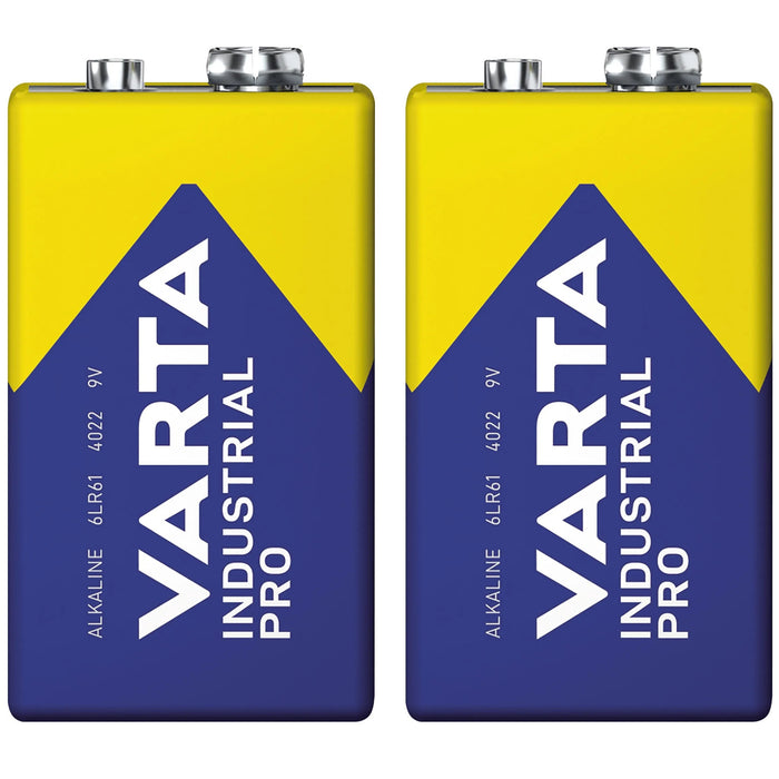 2x R9V R-9 6LR61 9V R-9 alkaline battery (Varta Industrial Pro)