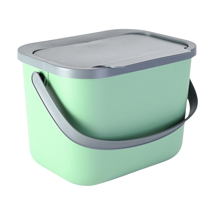6-liter green-gray Bini Practic bio-waste bin + 5 Practic carbon filters