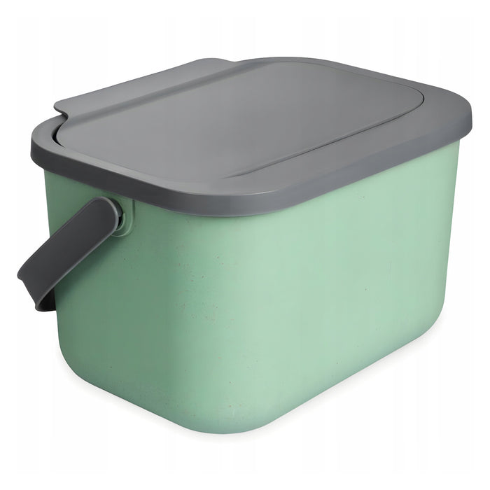 6-liter green-gray Bini Practic bio-waste bin + 5 Practic carbon filters