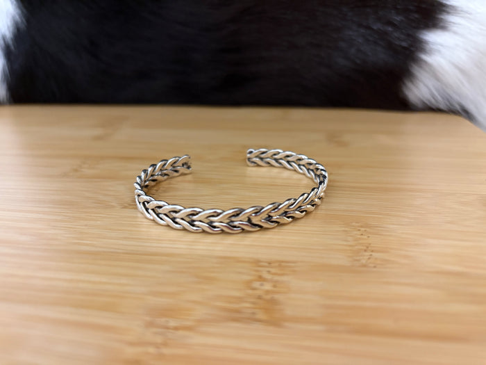 Rope Silver Unisex Cuffs