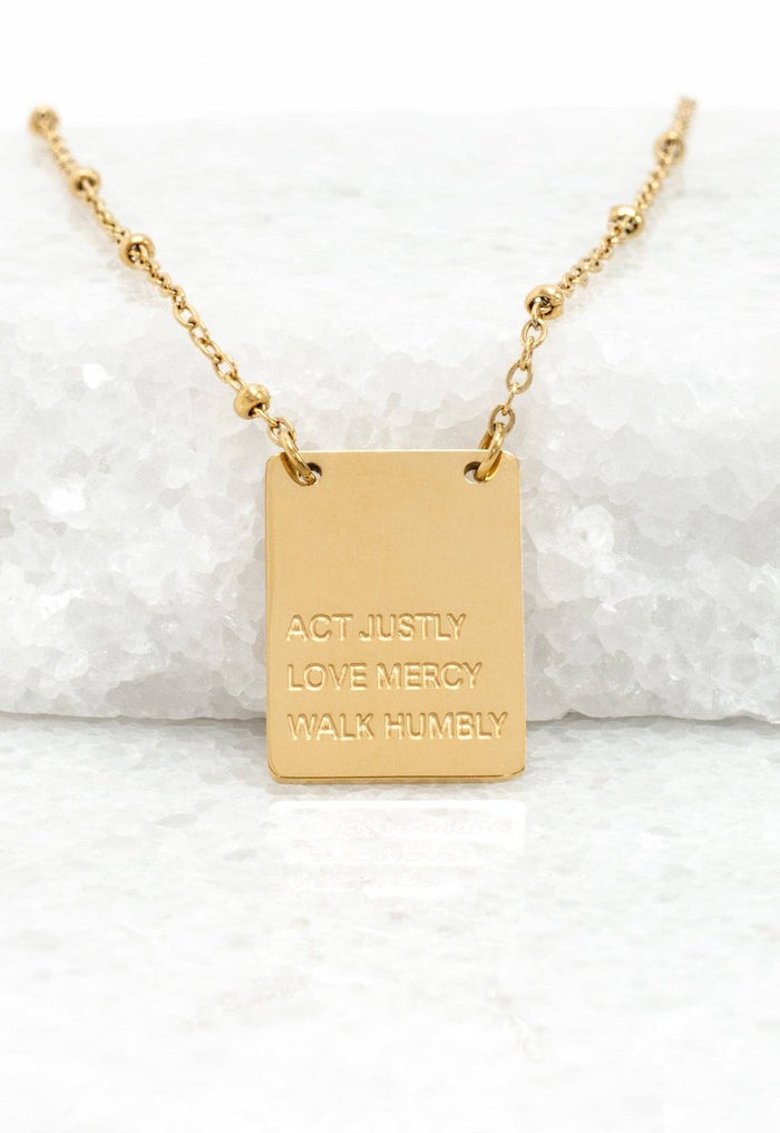 Act Justly Necklace in Gold