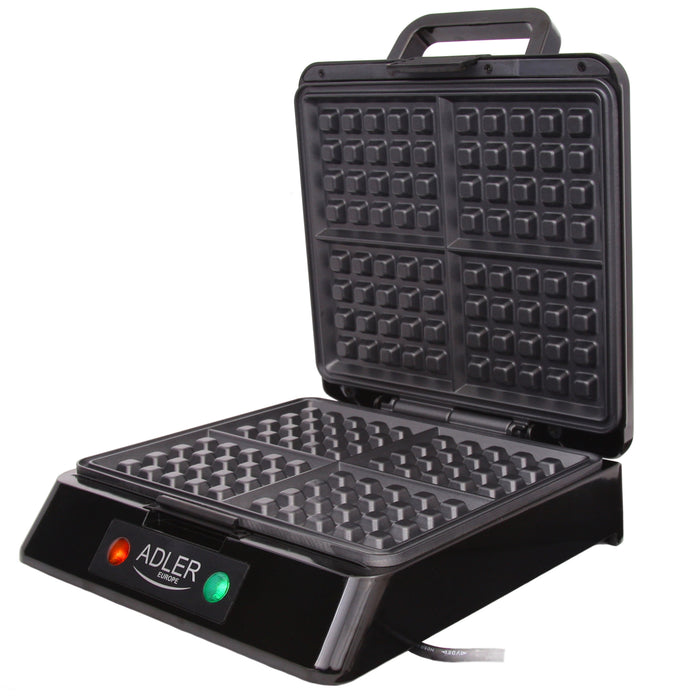 Adler AD3036 Waffle Maker Non-Stick Easy to Clean 4 Slice 1500 W