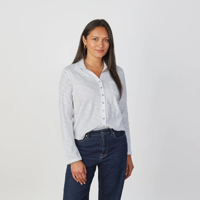 Alex Every Season Button Down Shirt in White