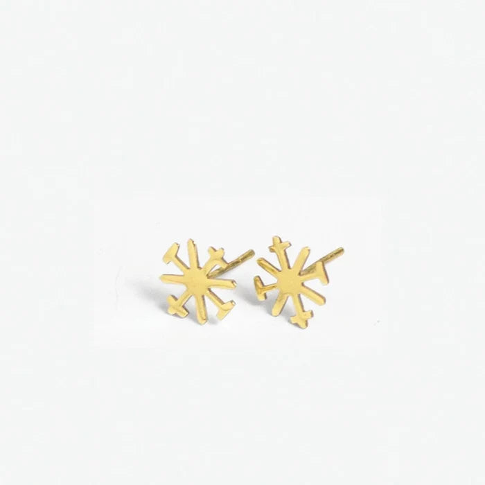 Alice Brass Snowflake Post Earrings