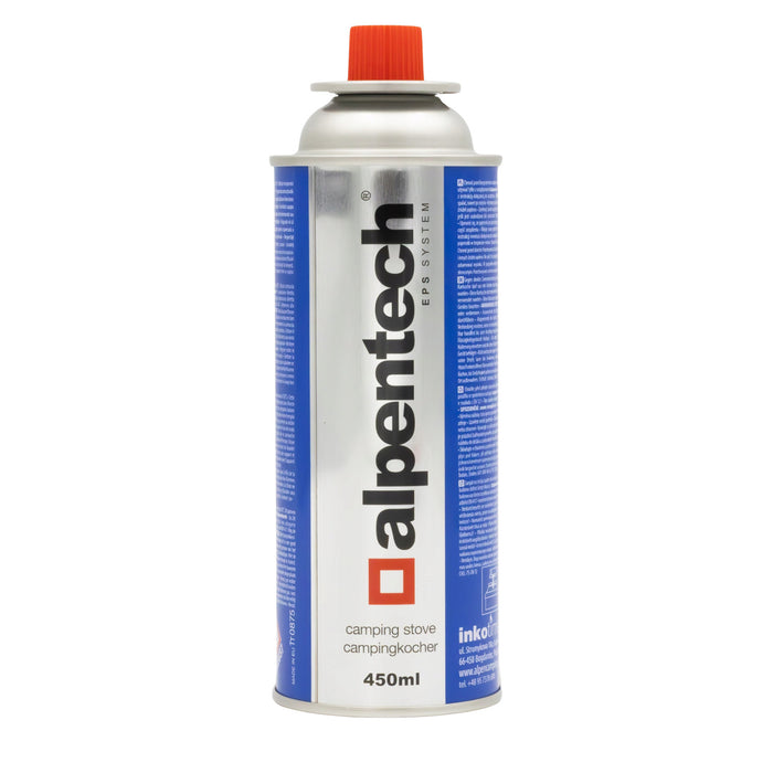 Alpentech 433 ml gas cartridge, compliant with EN 417, isobutane, EPS system, IK301