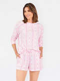 Annie Short Pajama Set in Floral Cameo Orchid