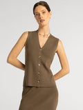 Artesia Vest in Dark Taupe