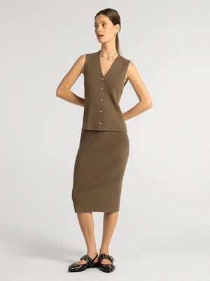 Artesia Vest in Dark Taupe