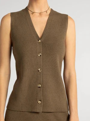 Artesia Vest in Dark Taupe