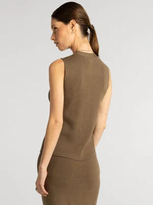 Artesia Vest in Dark Taupe