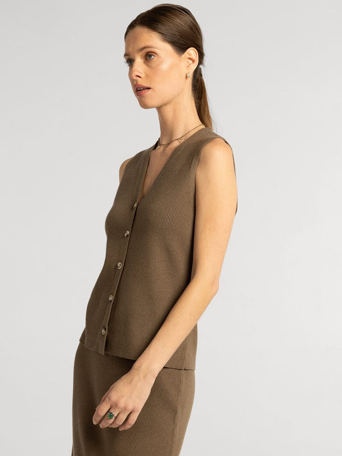 Artesia Vest in Dark Taupe