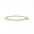 Ashley Small Brass + Crystal Stretch Bracelet in Blue + Gold by Ink & Alloy