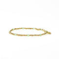 Ashley Small Brass + Crystal Stretch Bracelet in Mint + Gold by Ink & Alloy