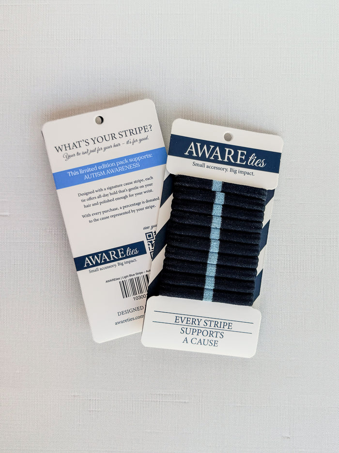 AWAREties | Light Blue Stripe – Autism Awareness Pack