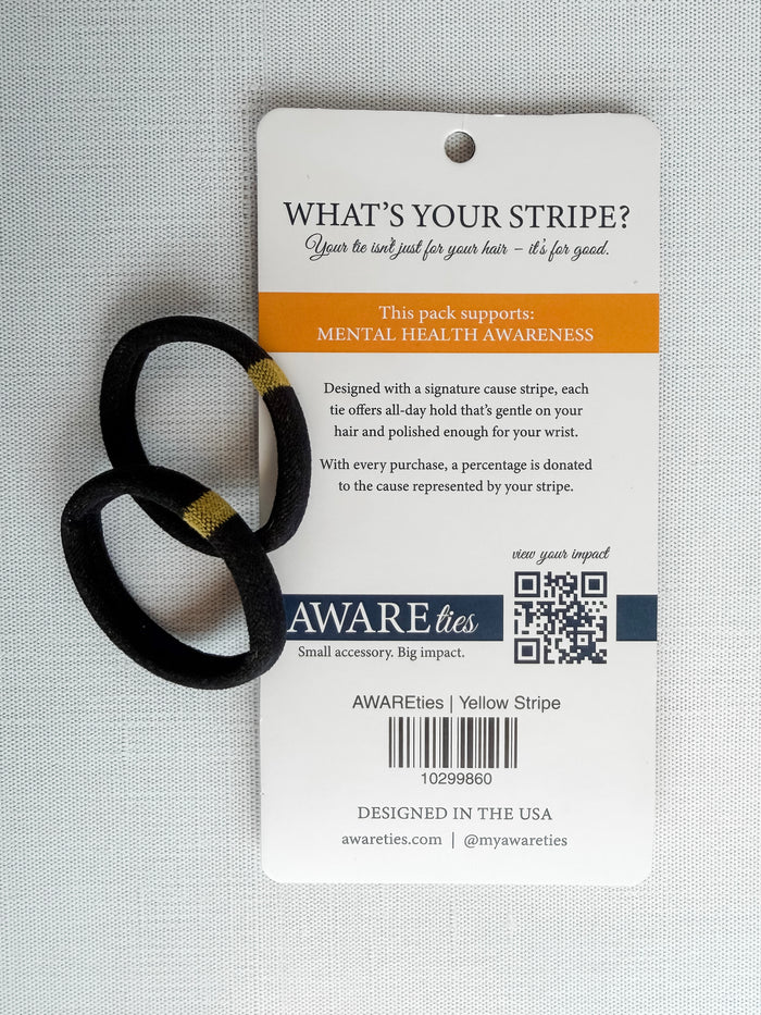 AWAREties | Yellow Stripe – Mental Health Awareness Pack