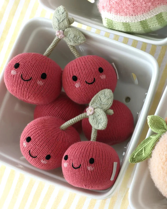 Baby Cherries Hand-Knit Plush