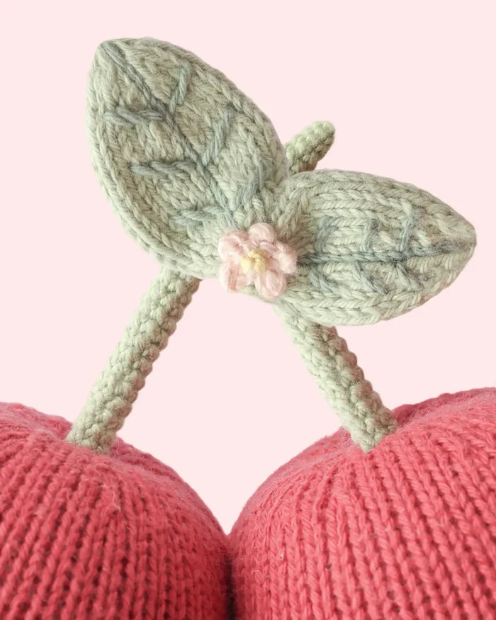 Baby Cherries Hand-Knit Plush