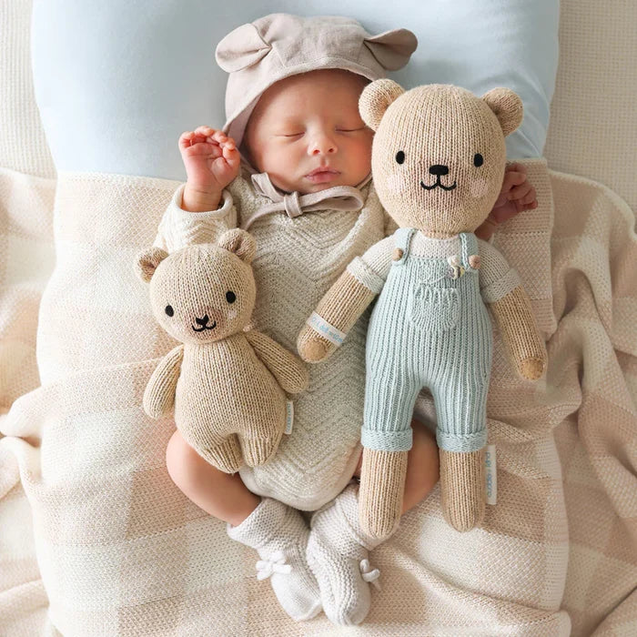 Baby Honey Bear Hand-Knit Plush