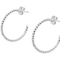 Beaded Hoop Earring in Silver (1")