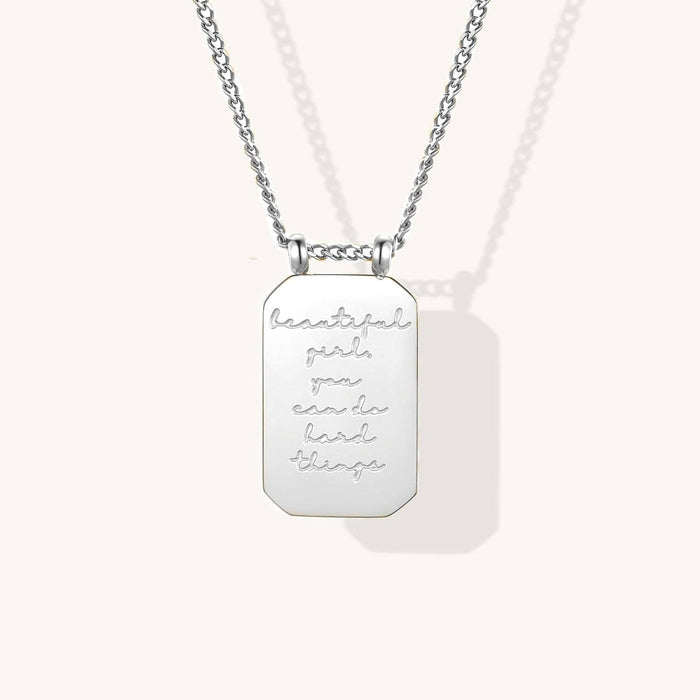 Beautiful Girl, You Can Do Hard Things Necklace in Gold