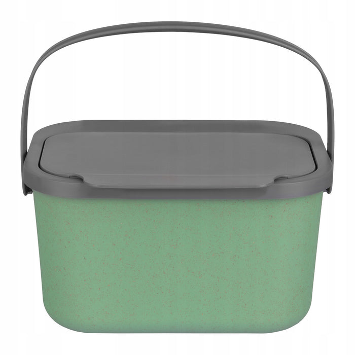 Bio-waste bin, 4.5-liter capacity, green with a gray lid, Mini Bini + 5 Practic charcoal filters