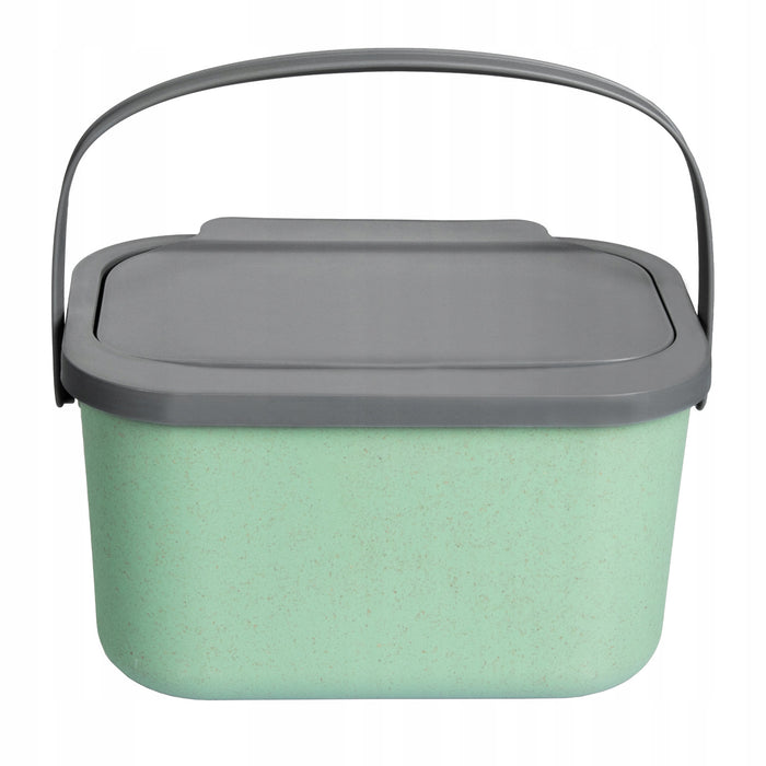 Bio-waste bin, 4.5-liter capacity, green with a gray lid, Mini Bini + 5 Practic charcoal filters