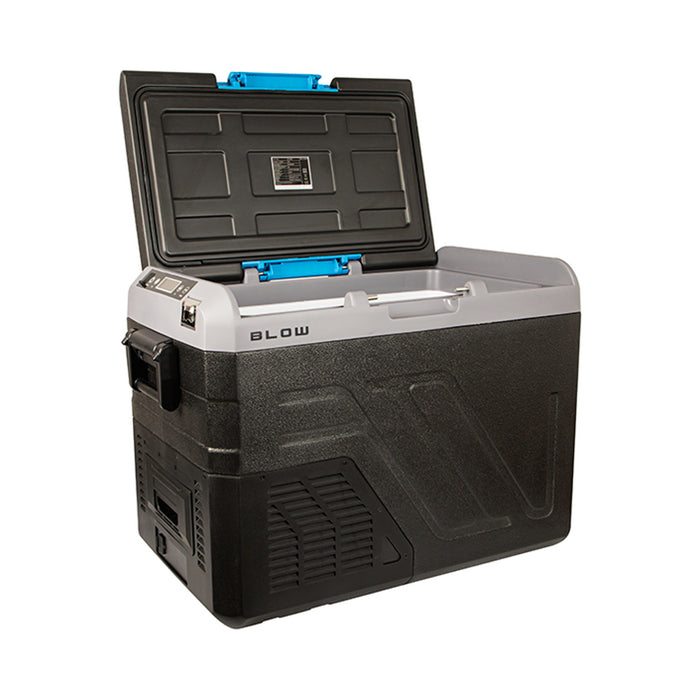 Blow Compressor-Powered Car Cooler, 35L capacity, touchscreen control panel, 12V, 24V, and 230V, USB-C port, 44-208#