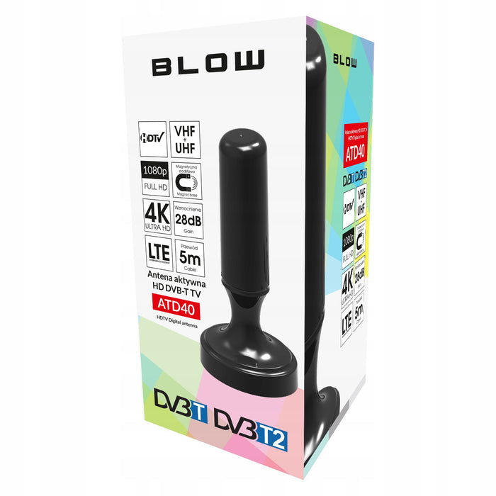 Blow DVB-T antenna, active indoor, 28dB gain, built-in LTE filter, reception in the 168-790 MHz band, 21-040#