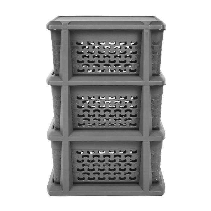 BranQ stand, 3 pull-out baskets, universal, dark grey, Cotton 1783