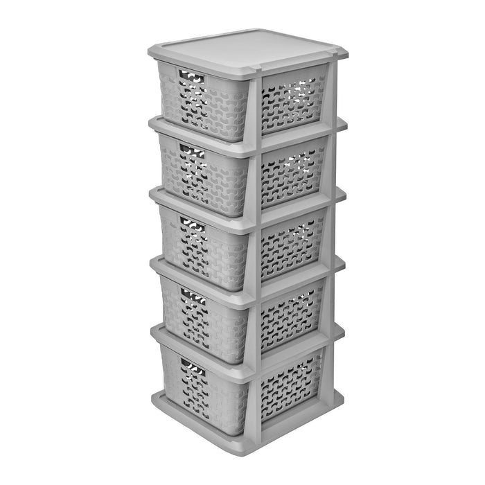 BranQ stand, 5 pull-out baskets, universal, gray, Cotton 1785