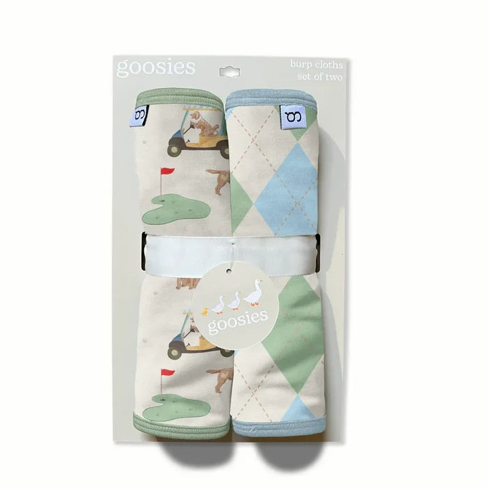 Burp Cloth Set in Barks & Birdies
