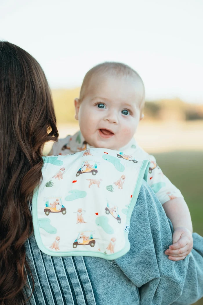 Burp Cloth Set in Barks & Birdies