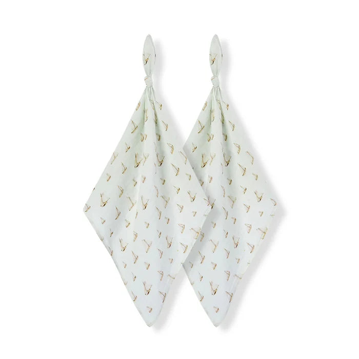 Burp Cloths in Sailboat Melody (Organic Cotton)