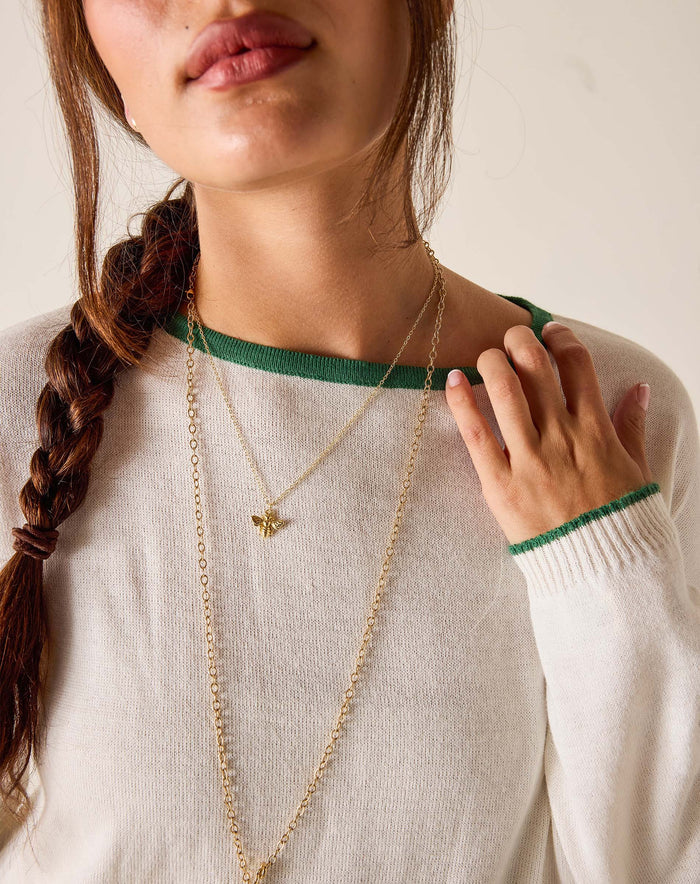 Cardiff Sweater in White and Jungle