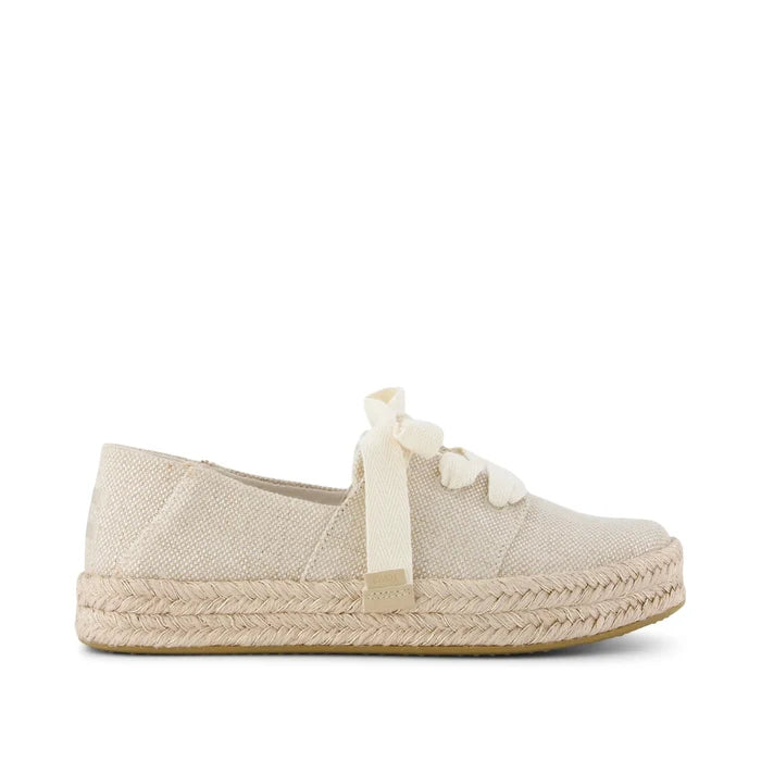 Carolina Lace Up in Champagne Glimmer Canvas