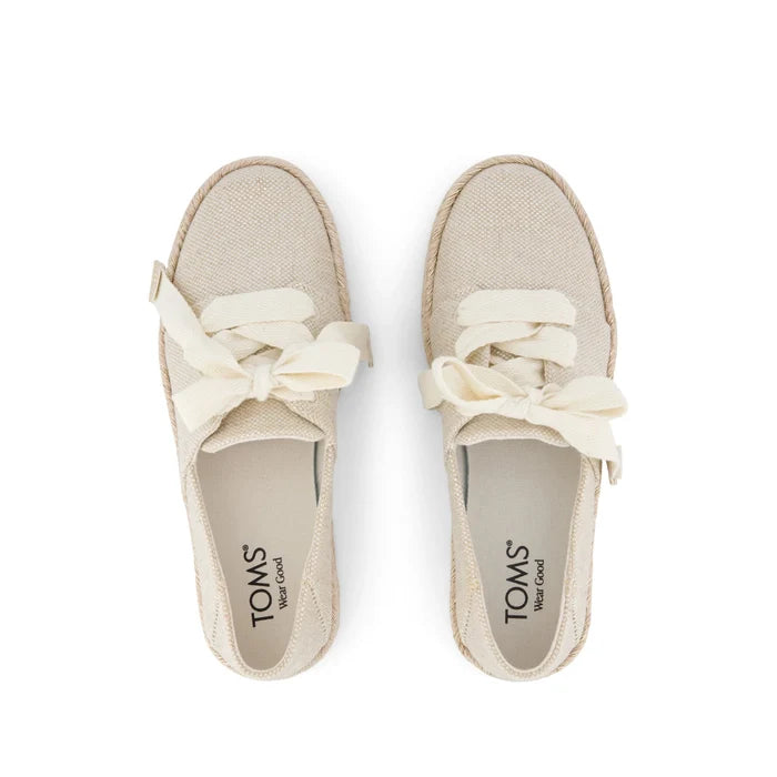 Carolina Lace Up in Champagne Glimmer Canvas