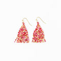 Cassie Confetti Fringe Earrings in Pink + Gold