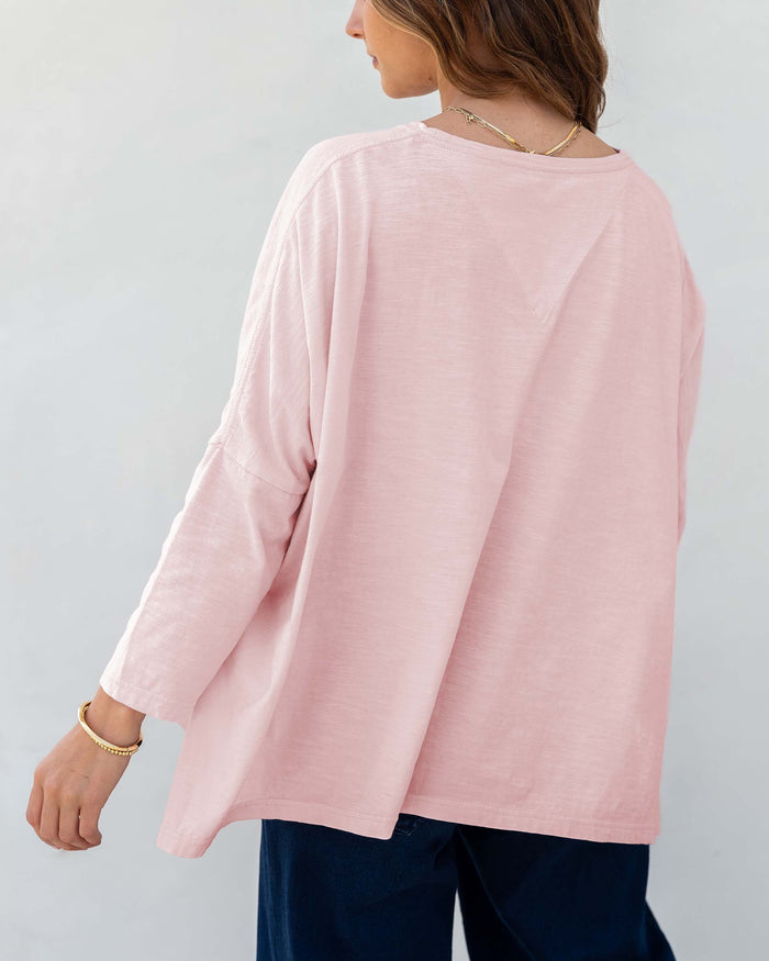 Catalina Slub Tee in Rose Quartz