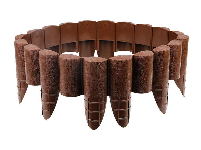 Cellfast Eco Brown  Garden Lawn Edging Border Palisade Plastic With Wood Structure