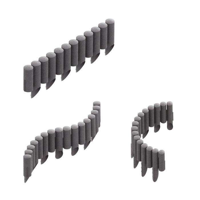 Cellfast Garden Fence, wood-grain finish, frost-resistant, 13.8 m long, graphite color, 34-044
