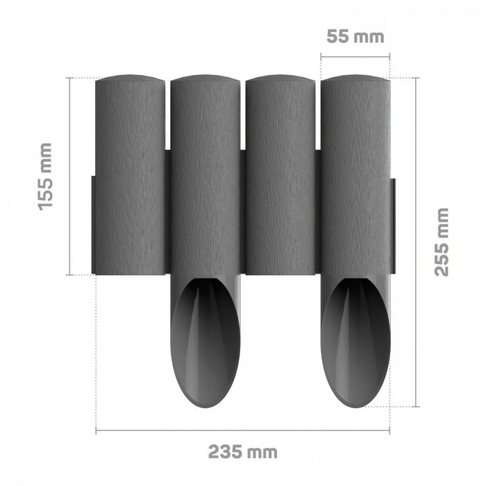 Cellfast Garden Fence, wood-grain finish, frost-resistant, 13.8 m long, graphite color, 34-044
