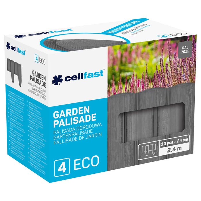 Cellfast Garden Fence, wood-grain finish, frost-resistant, 14.4 m long, graphite color, 34-054
