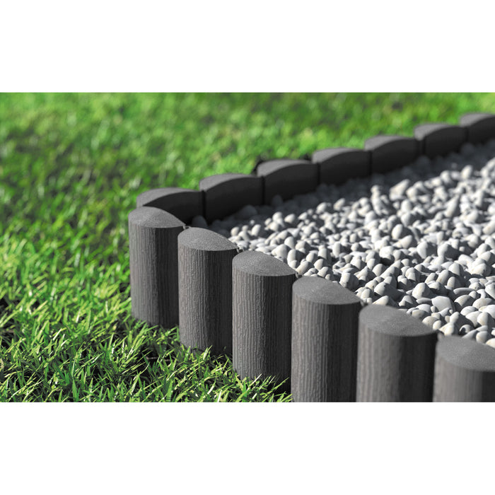 Cellfast Garden Fence, wood-grain finish, frost-resistant, 7.2 m long, graphite color, 34-054