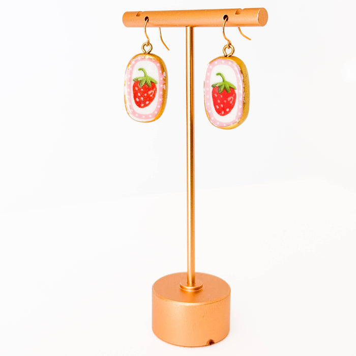 Ceramic Strawberry Earrings